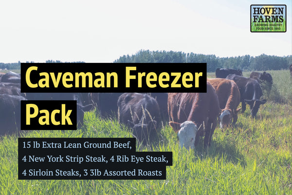 Caveman Freezer Pack- Organic Grass Finished- 30 lb of Beef