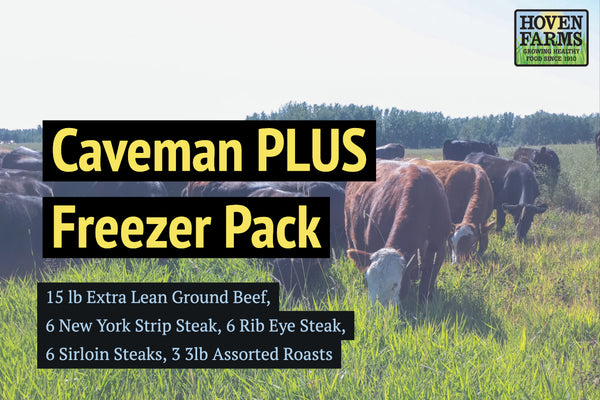 Caveman PLUS Freezer Pack- Organic Grass Finished- 30 lb of Beef
