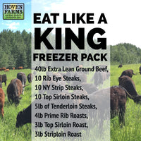 Eat Like a King Freezer Pack- Organic Grass Finished- 70 lb of Beef