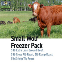 Small Wolf Freezer Pack- Organic, Grass Finished- 14 lb of Beef